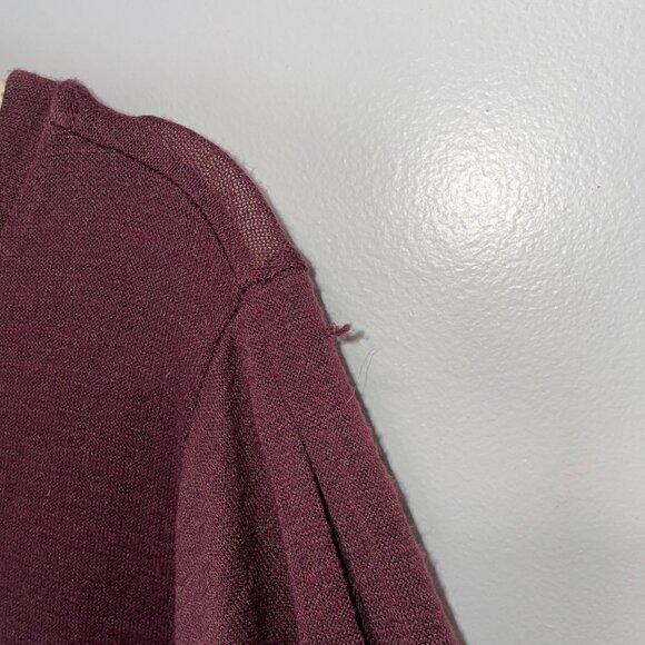 Loft Burgundy Bell Sleeve Top Womens XL Cotton Blend - Picture 5 of 6